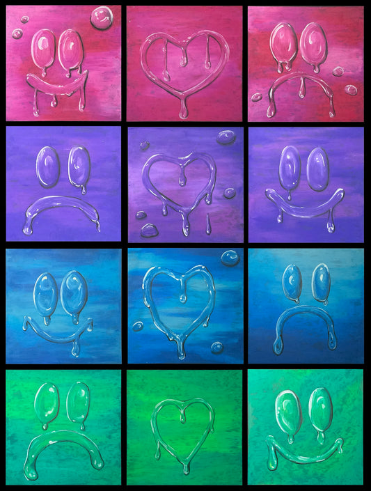 Prpl Soft Spot 8”x8” Oil pastel Drawing - From the Surface Tension Collection