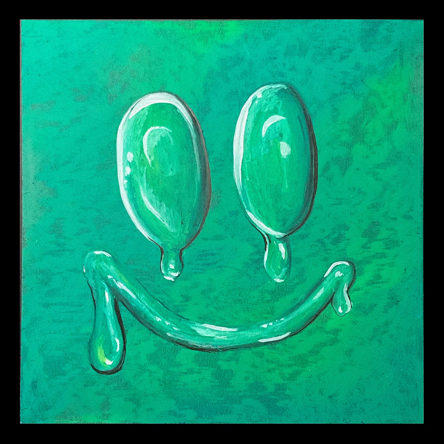 Grn Sugar High 8”x8” Oil pastel Drawing - From the Surface Tension Collection