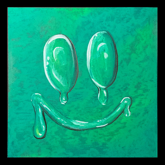 Grn Sugar High 8”x8” Oil pastel Drawing - From the Surface Tension Collection