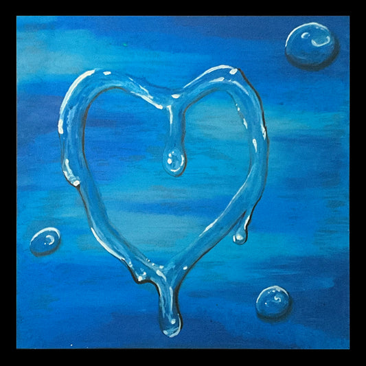Blu Soft Spot 8”x8” Oil pastel Drawing - From the Surface Tension Collection