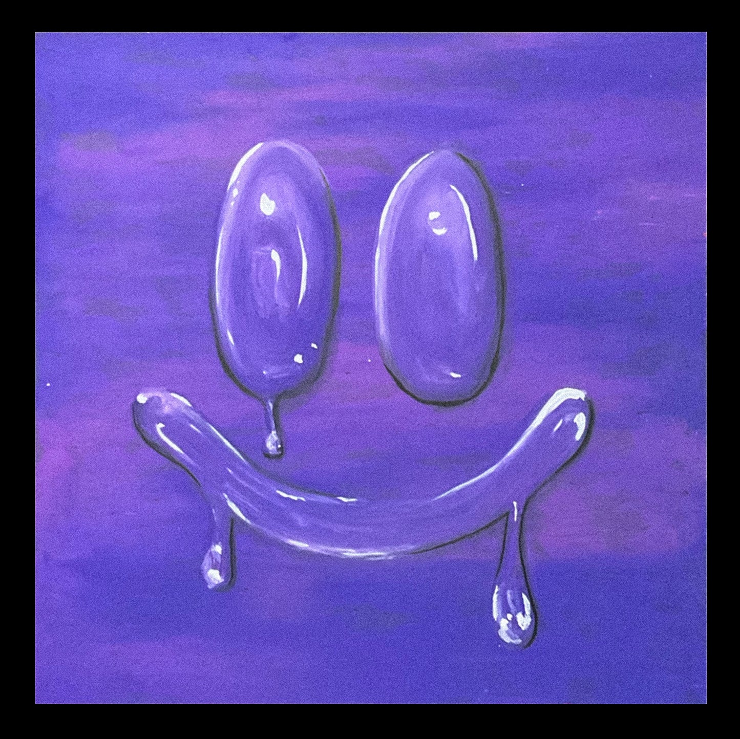 Prpl Sugar High 8”x8” Oil pastel Drawing - From the Surface Tension Collection
