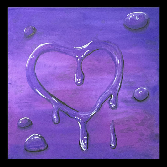 Prpl Soft Spot 8”x8” Oil pastel Drawing - From the Surface Tension Collection