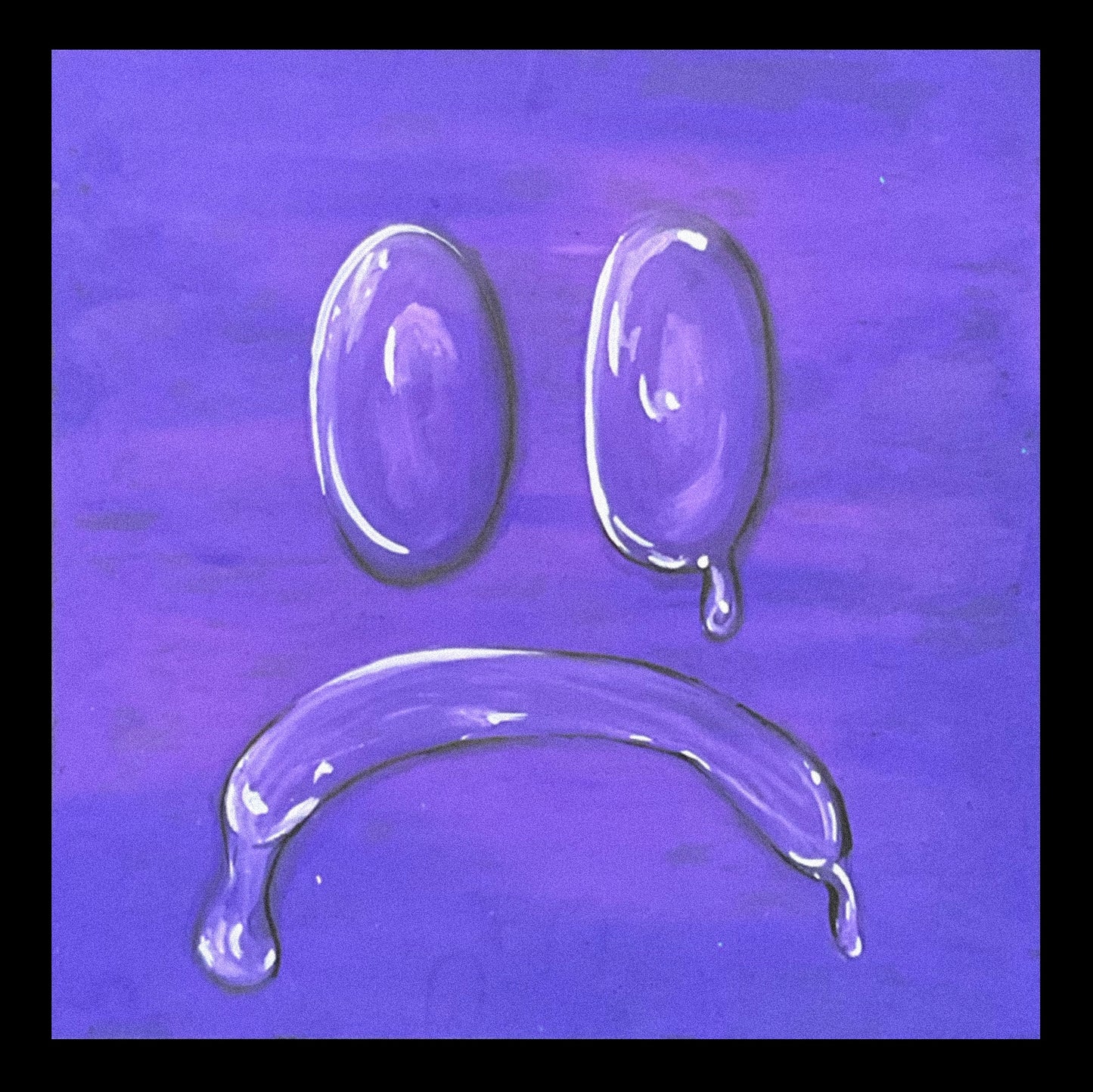 Prpl Cry Baby 8”x8” Oil pastel Drawing - From the Surface Tension Collection