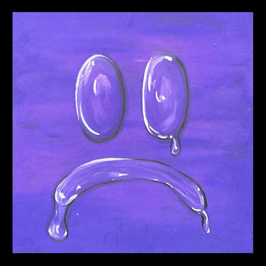 Prpl Cry Baby 8”x8” Oil pastel Drawing - From the Surface Tension Collection