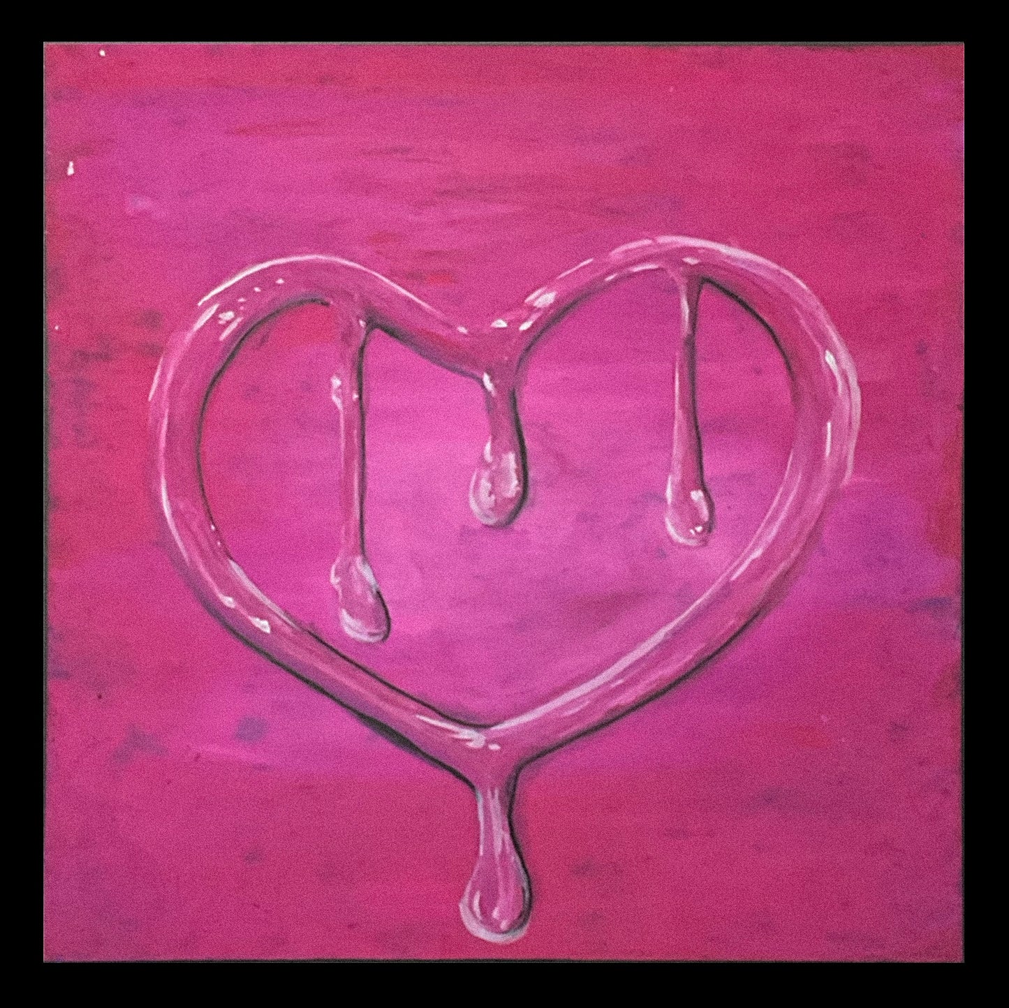 Pnk Soft Spot 8”x8” Oil pastel Drawing - From the Surface Tension Collection